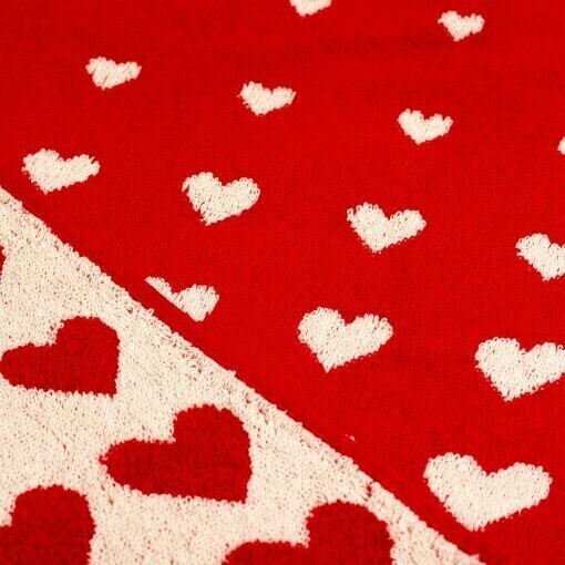 handdoek hearts rood