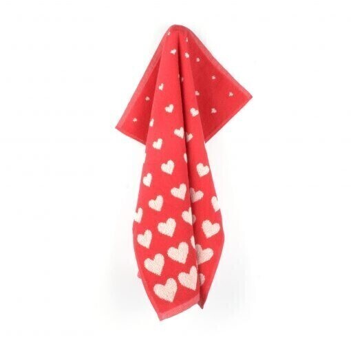 handdoek hearts rood