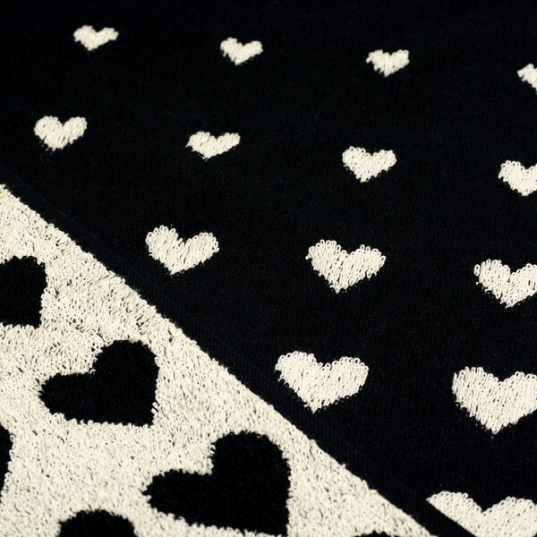 handdoek hearts zwart