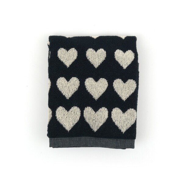 handdoek hearts zwart