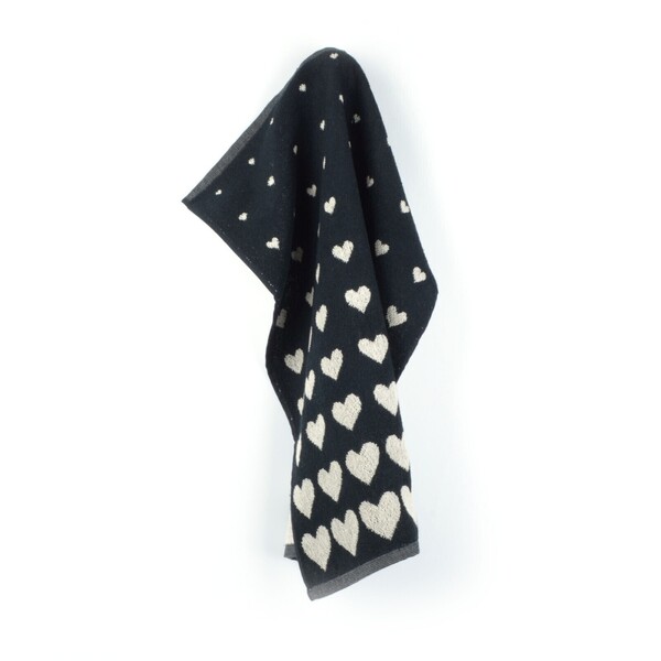 handdoek hearts zwart
