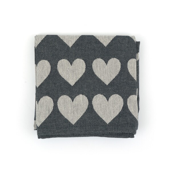 theedoek hearts zwart